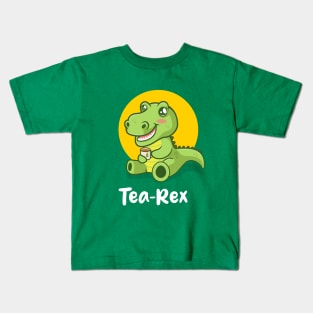 Tea-Rex dinosaur (on dark colors) Kids T-Shirt